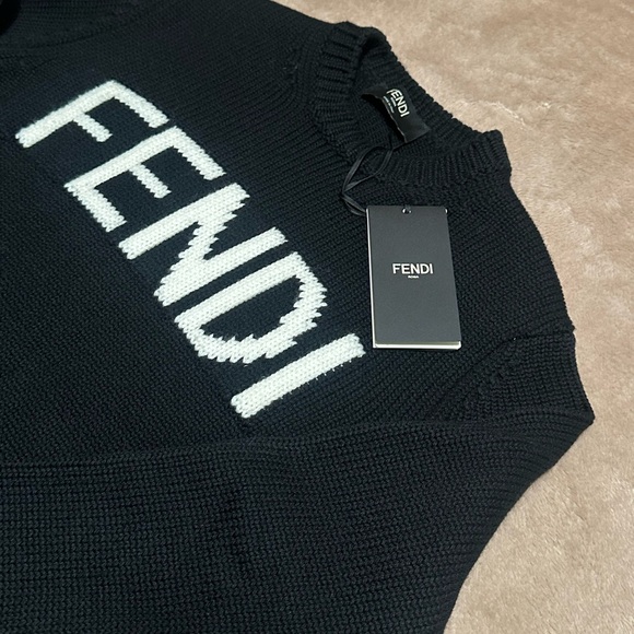 FENDI Pullover Black Wool Sweater - Picture 4 of 10